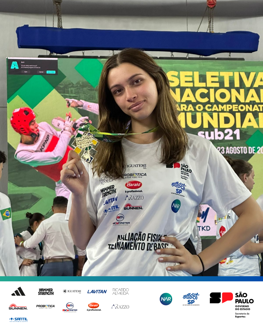 Atleta do projeto de base do NAR-SP garante vaga no Mundial Sub-21 de Taekwondo